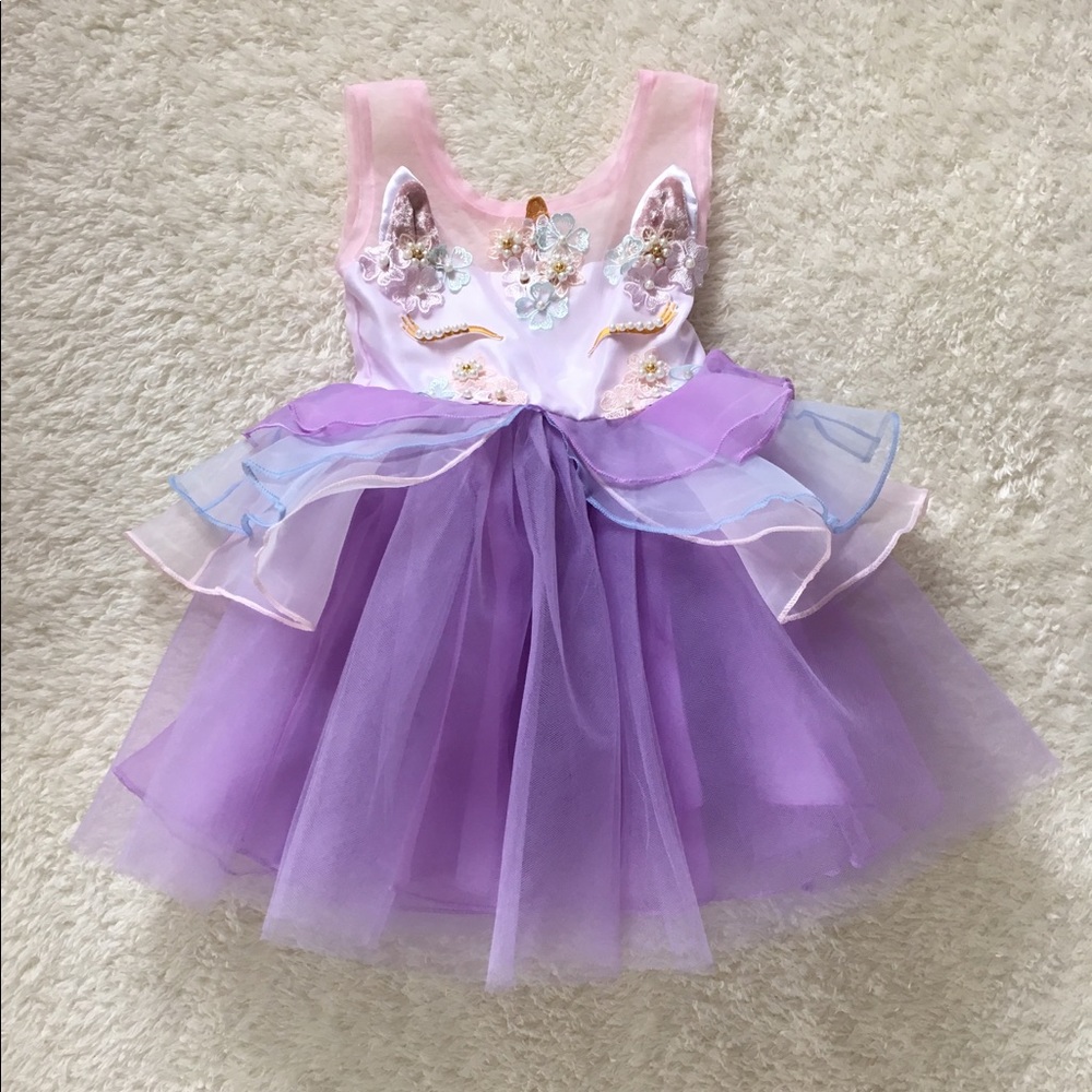 Unicorn princess dress for girls
